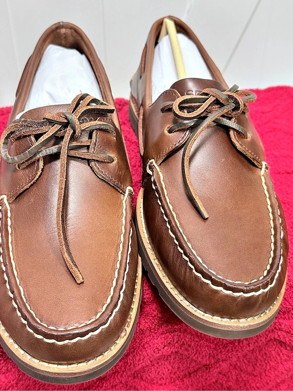 Sperry A/O 2-Eye Boat Shoe Leather Boat Shoes Brown US 9.5 Like New